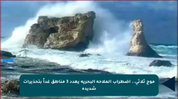 موج ثلاثي.. اضطراب الملاحة البحرية يهدد 3 مناطق غداً بتحذيرات شديدة